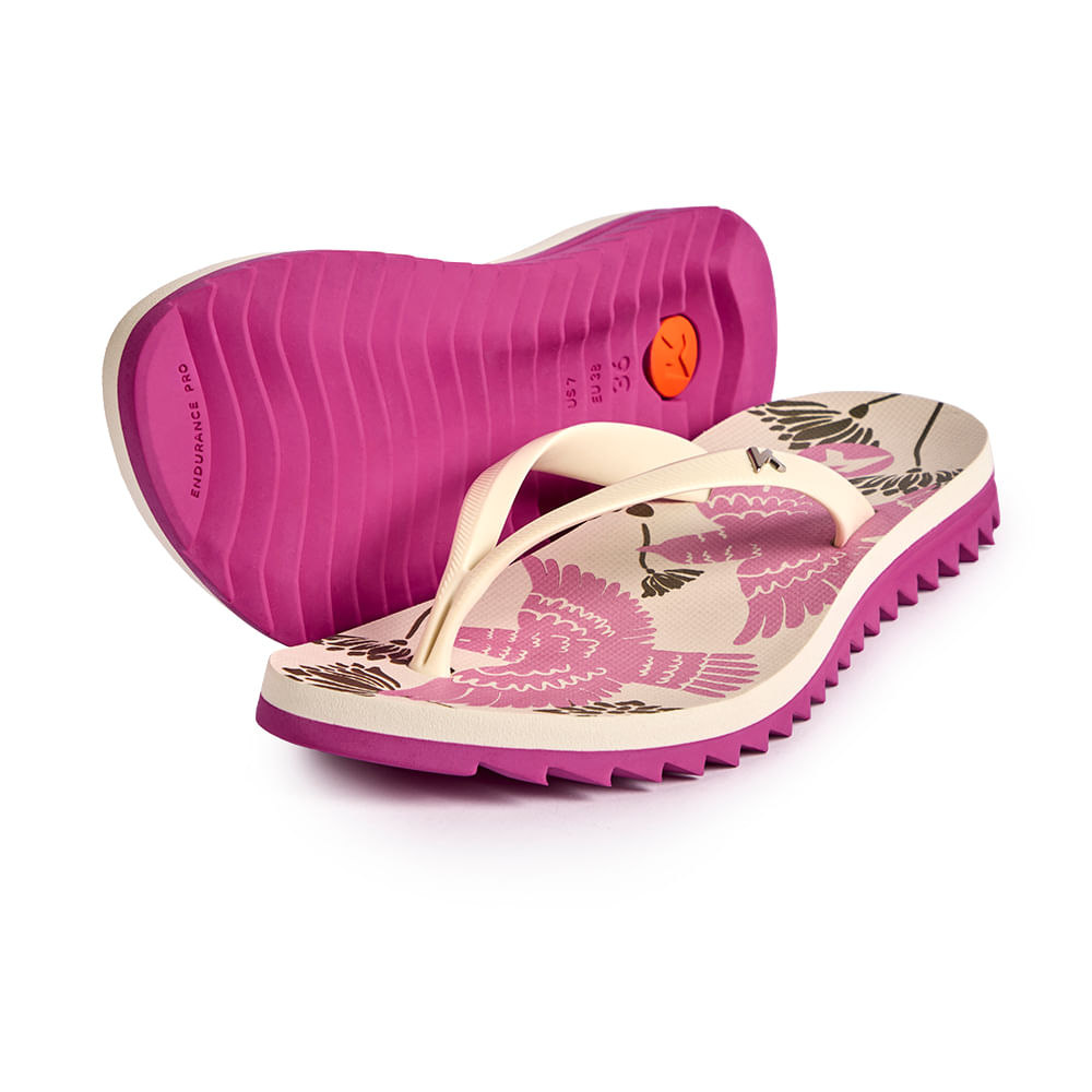 Sandália Kenner Ibiza Pássaros Rosa