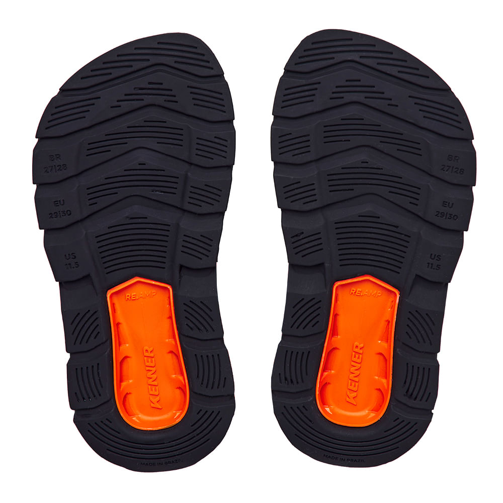 Sandália Kenner Rakka Kids Preto Com Laranja